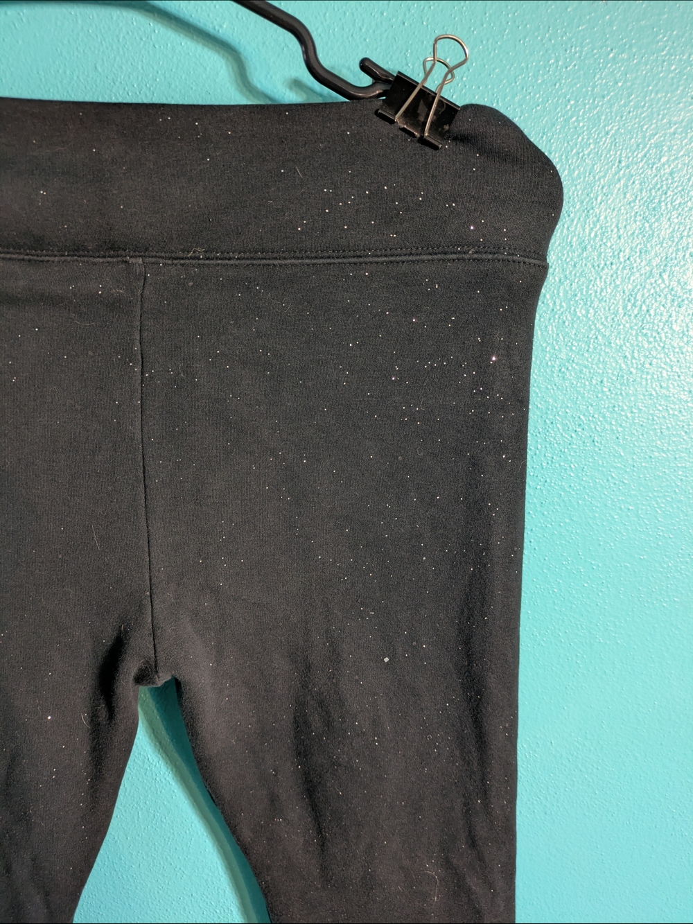 SO Black Leggings with Sparkle Detail Gym Workout Athletic - Picture 8 of 10